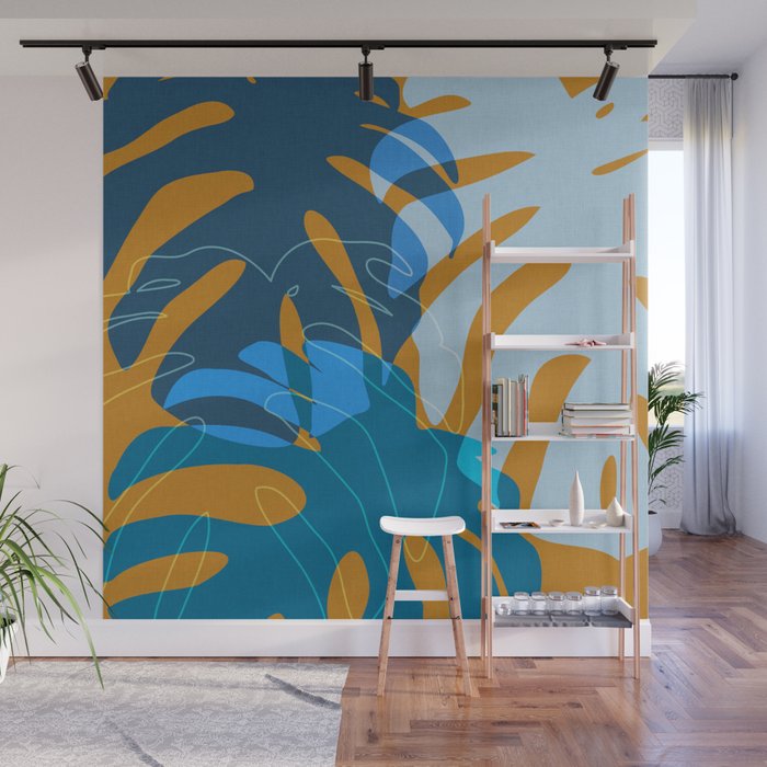 monstera mix plant minimal Wall Mural Gallery Image 1