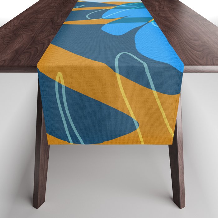 monstera mix plant minimal Table Runner Gallery Image 1