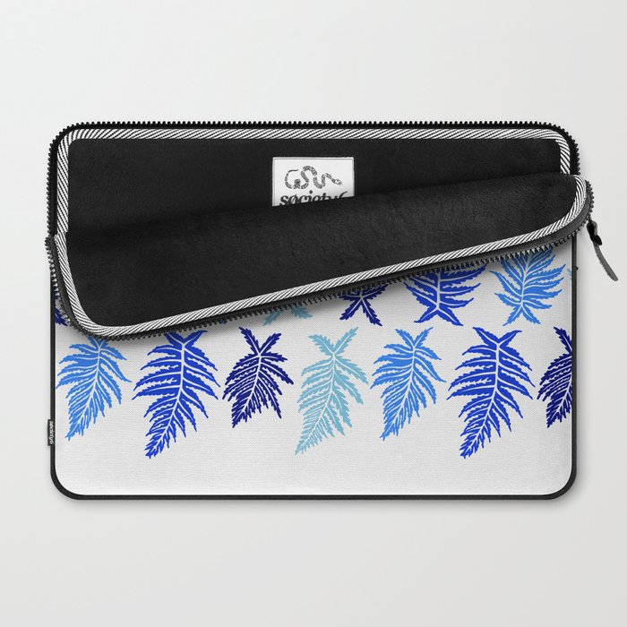 Inked Ferns - Blue Palette Laptop Sleeve Gallery Image 2