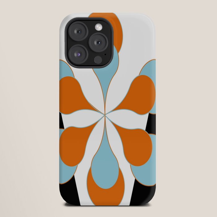Mid-Century Modern Art 1.4 Aqua Orange Flower iPhone Case Gallery Image 20