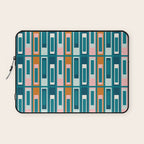 Mid Century Modern Geometric Lexington Ave Pattern in Teal Ochre Pink Laptop Sleeve Gallery Image 1