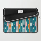 Mid Century Modern Geometric Lexington Ave Pattern in Teal Ochre Pink Laptop Sleeve Gallery Image 2