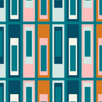 Mid Century Modern Geometric Lexington Ave Pattern in Teal Ochre Pink Coffee Mug Gallery Image 2
