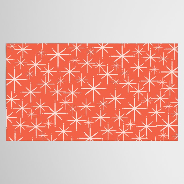 Midcentury Mod Retro Starbursts in Blush and Coral Orange  Tablecloth Gallery Image 2
