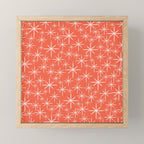 Midcentury Mod Retro Starbursts in Blush and Coral Orange  Mini Art Print Gallery Image 1