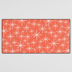 Midcentury Mod Retro Starbursts in Blush and Coral Orange  Desk Mat Gallery Image 3