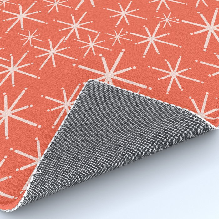Midcentury Mod Retro Starbursts in Blush and Coral Orange  Rug Gallery Image 4