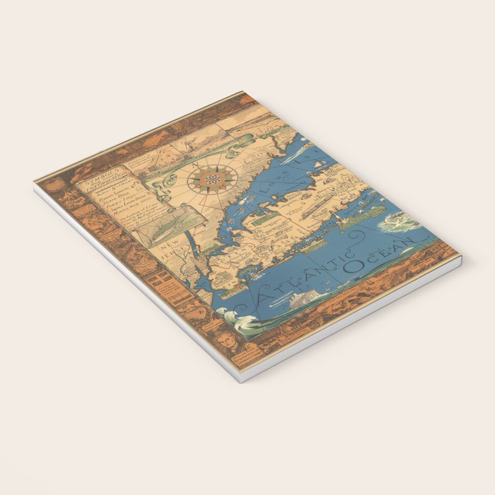 Long Island map.-Vintage Pictorial Map Notebook Gallery Image 3