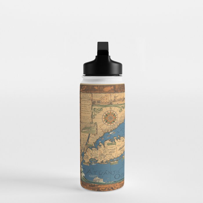 Long Island map.-Vintage Pictorial Map Water Bottle Gallery Image 3