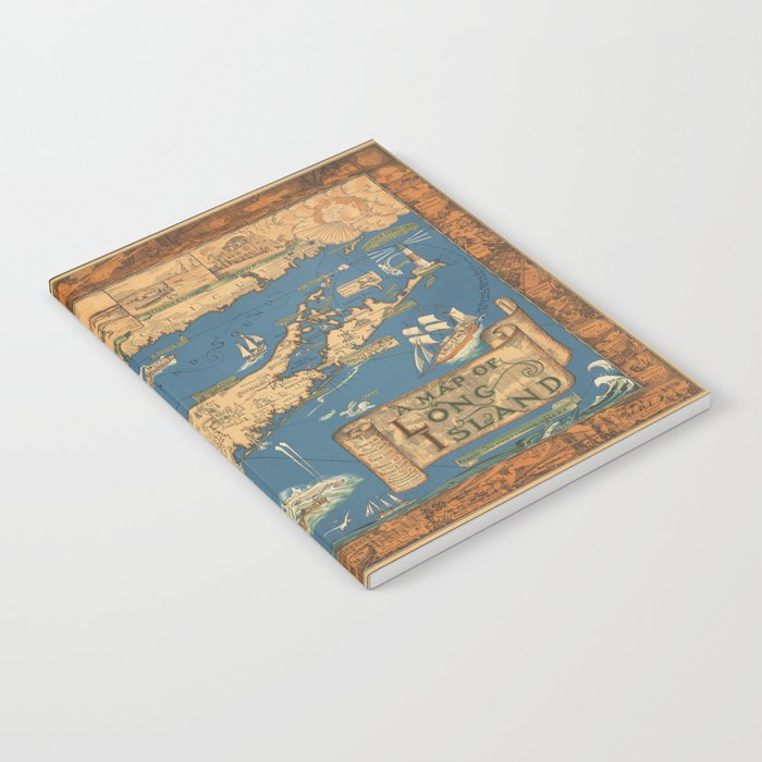 Long Island map.-Vintage Pictorial Map Notebook Gallery Image 2