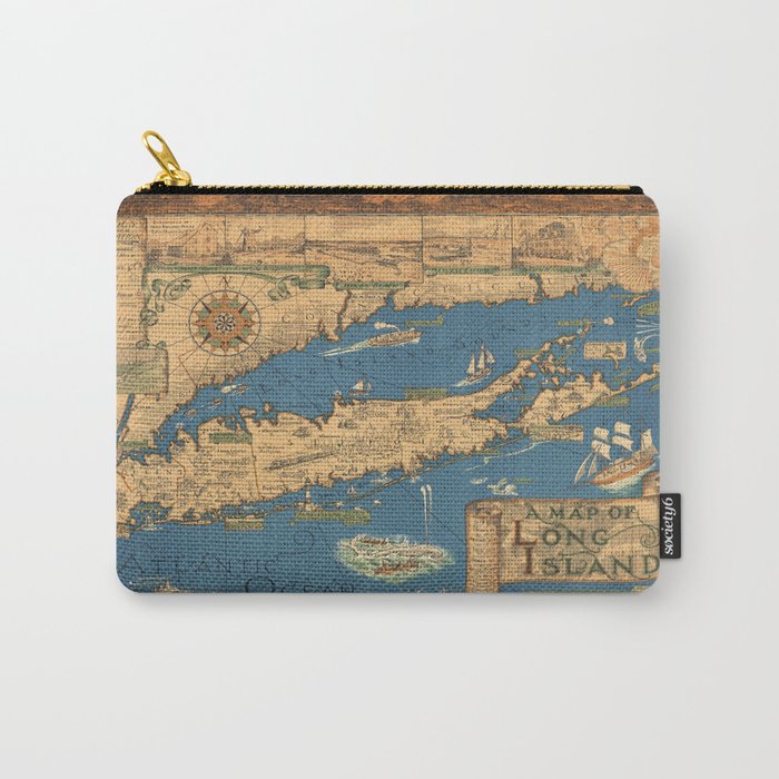 Long Island map.-Vintage Pictorial Map Carry All Pouch Gallery Image 1
