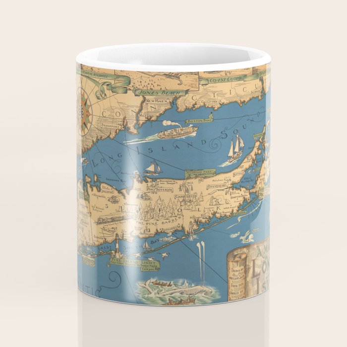 Long Island map.-Vintage Pictorial Map Coffee Mug Gallery Image 4