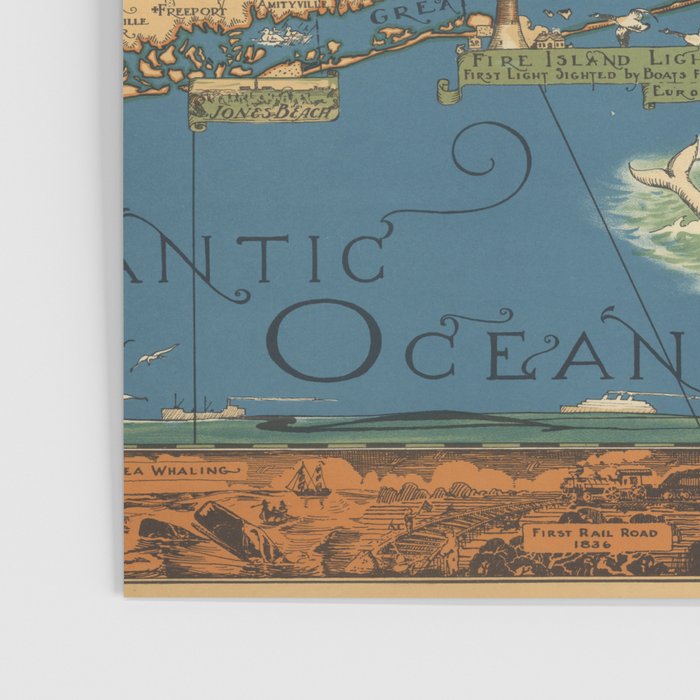 Long Island map.-Vintage Pictorial Map Poster Gallery Image 3