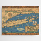Long Island map.-Vintage Pictorial Map Jigsaw Puzzle Gallery Image 1