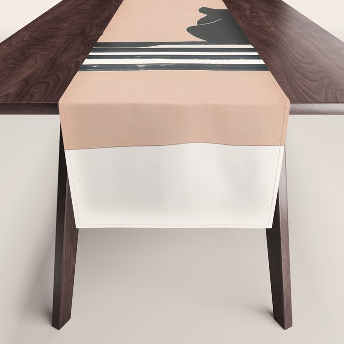 Sitting Cats Abstract Table Runner Gallery Image 1