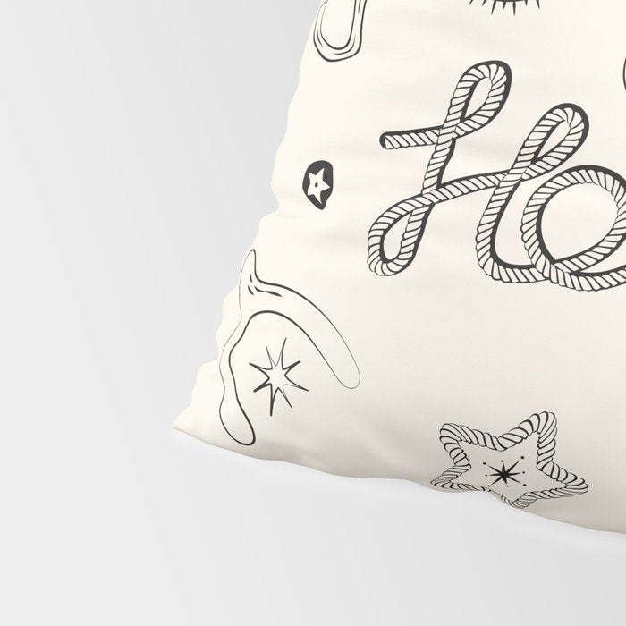Howdy. Black and White Good Luck Charms Pillow Sham Gallery Image 4