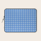 Gingham Check Pattern in Double Light Blue Laptop Sleeve Gallery Image 1