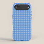 Gingham Check Pattern in Double Light Blue iPhone Case Gallery Image 2