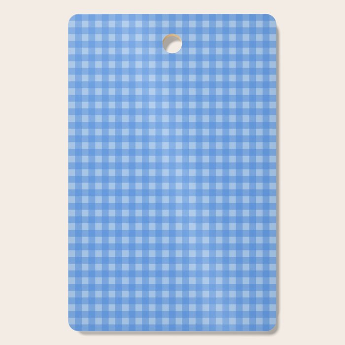 Gingham Check Pattern in Double Light Blue Cutting Board Gallery Image 1