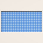 Gingham Check Pattern in Double Light Blue Desk Mat Gallery Image 3