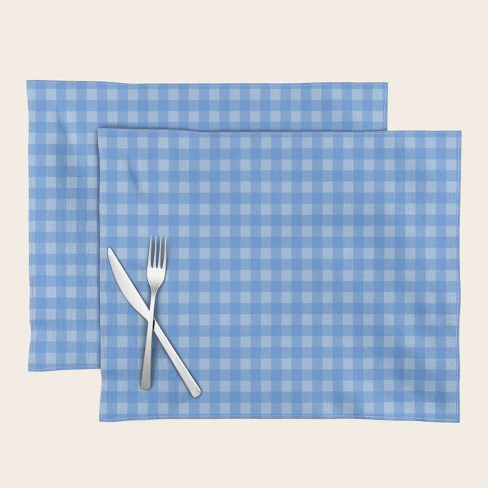 Gingham Check Pattern in Double Light Blue Placemat Gallery Image 1
