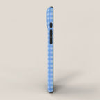 Gingham Check Pattern in Double Light Blue iPhone Case Gallery Image 2
