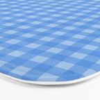 Gingham Check Pattern in Double Light Blue Bath Mat Gallery Image 3