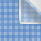 Gingham Check Pattern in Double Light Blue Wall Tapestry Gallery Image 3