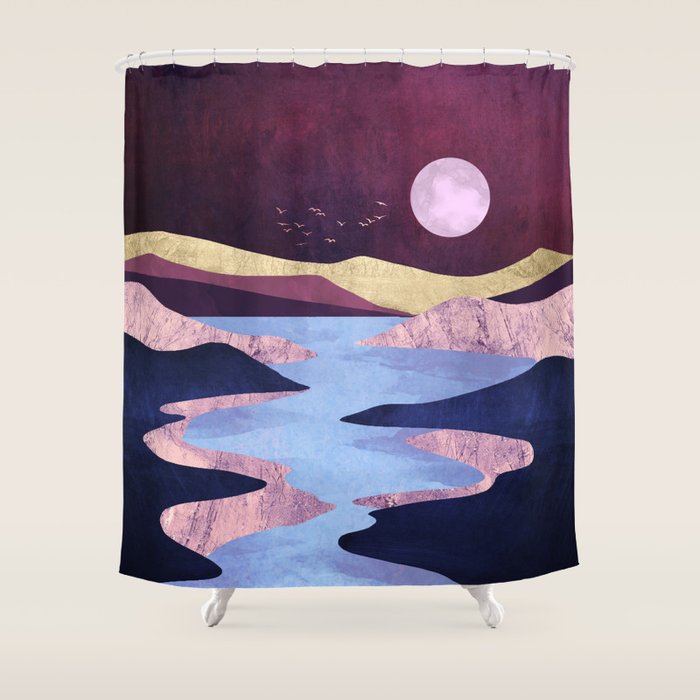 Periwinkle River Shower Curtain Gallery Image 1