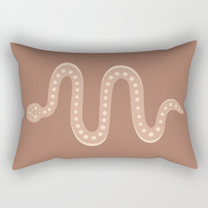 Minimal Snake - Neutral Rose Rectangular Pillow Gallery Image 2
