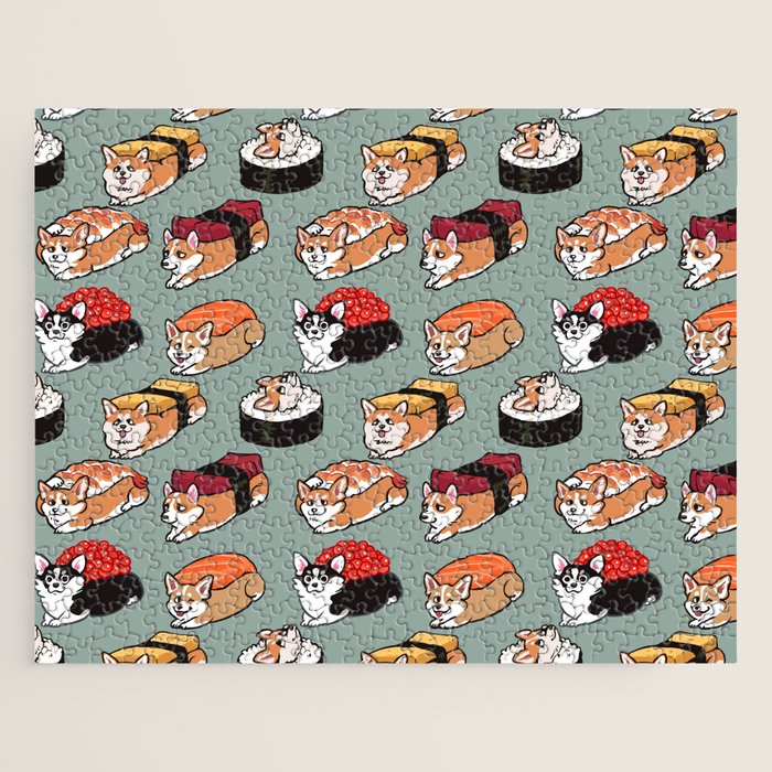 Sushi  Corgi Jigsaw Puzzle Gallery Image 1