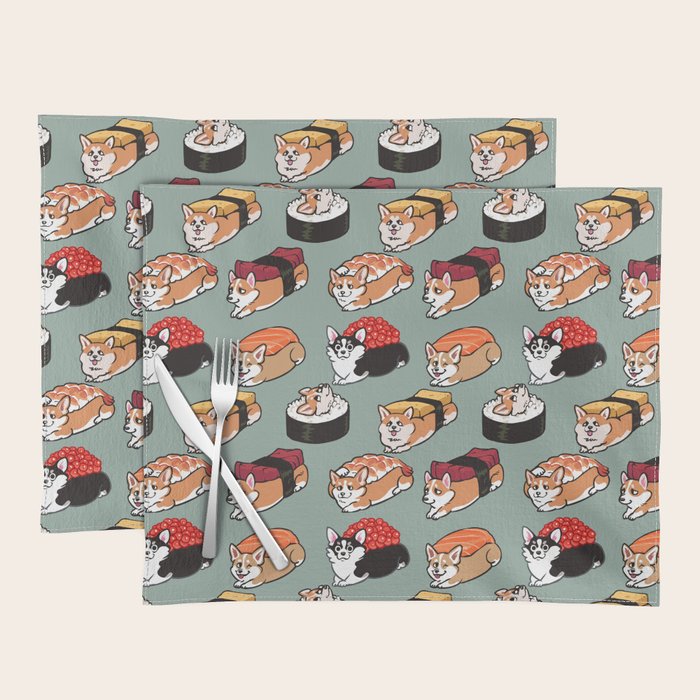 Sushi  Corgi Placemat Gallery Image 1