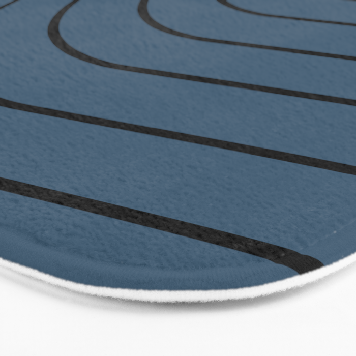 Minimal Arch XLIV Navy Blue Modern Geometric Lines Bath Mat Gallery Image 3