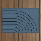Minimal Arch XLIV Navy Blue Modern Geometric Lines Outdoor Rug Gallery Image 1
