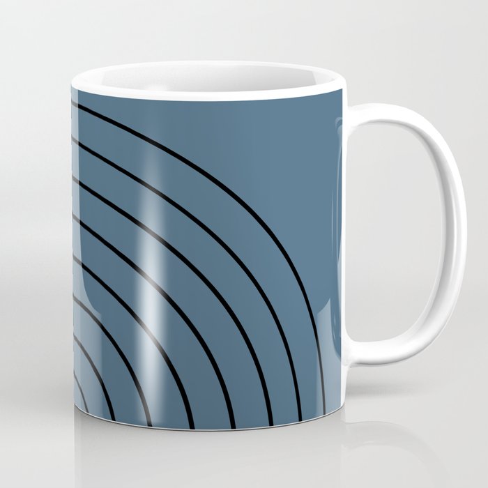 Minimal Arch XLIV Navy Blue Modern Geometric Lines Coffee Mug Gallery Image 1