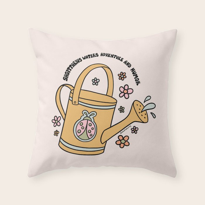 Sagittarius Watering Can Throw Pillow Gallery Image 6