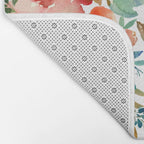 Red Turquoise Teal Floral Watercolor Bath Mat Gallery Image 2