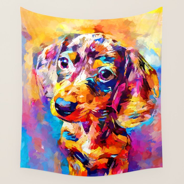 Mini Dachshund Wall Tapestry Gallery Image 1