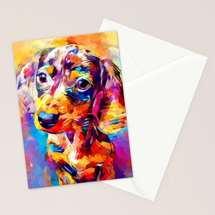Mini Dachshund Stationery Card Gallery Image 2