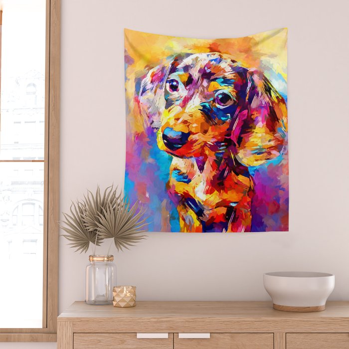 Mini Dachshund Wall Tapestry Gallery Image 2