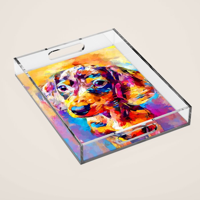 Mini Dachshund Acrylic Tray Gallery Image 1