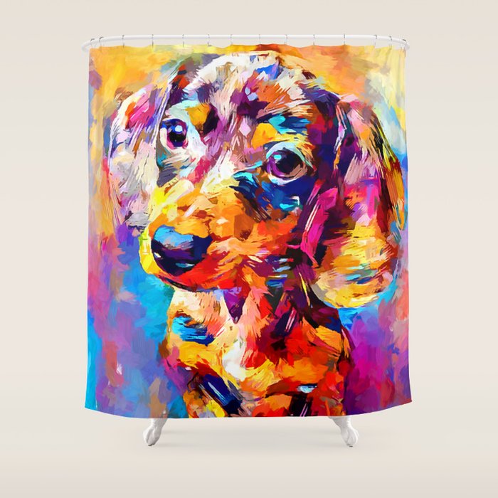 Mini Dachshund Shower Curtain Gallery Image 1