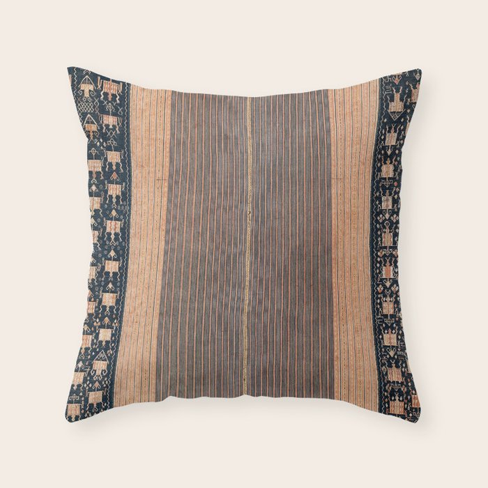 Atoni West Timor Amanatun Indonesian Wrap for Woman Print Throw Pillow Gallery Image 1