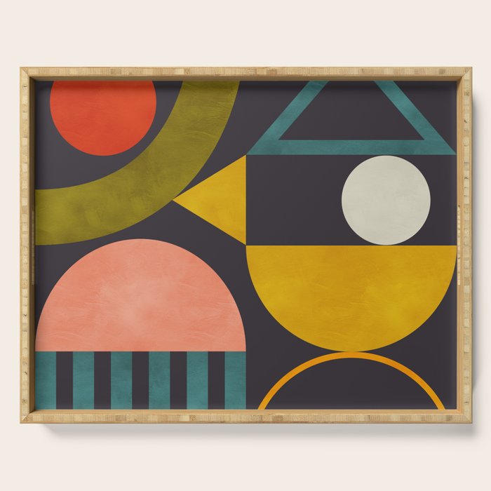 mid century bauhaus geometry abstract 2020 Serving Tray Gallery Image 1