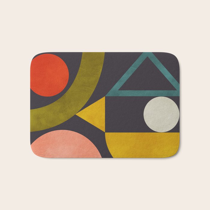 mid century bauhaus geometry abstract 2020 Bath Mat Gallery Image 1