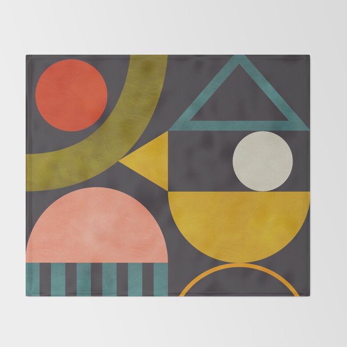 mid century bauhaus geometry abstract 2020 Throw Blanket Gallery Image 2