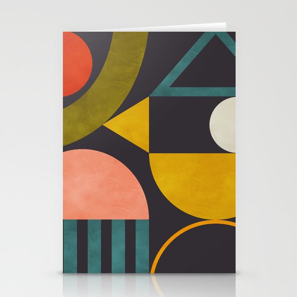 mid century bauhaus geometry abstract 2020 Stationery Card Gallery Image 1