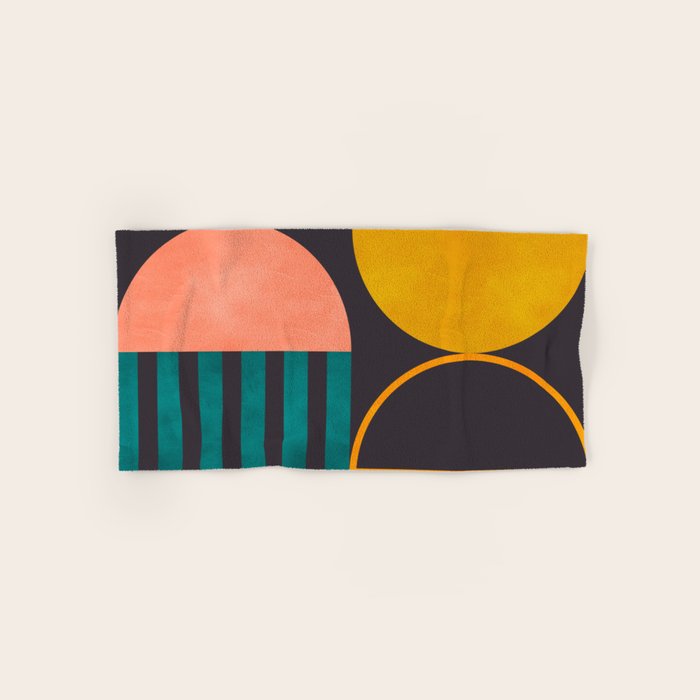 mid century bauhaus geometry abstract 2020 Bath Towel Gallery Image 1