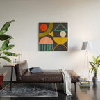 mid century bauhaus geometry abstract 2020 Wood Wall Art Gallery Image 2