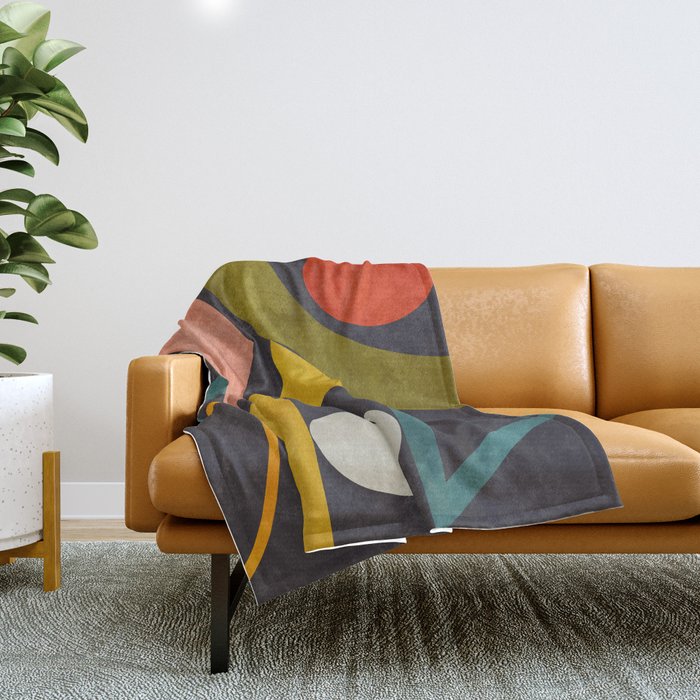 mid century bauhaus geometry abstract 2020 Throw Blanket Gallery Image 1